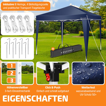 KESSER® Pop-Up Faltpavillon 3x3m Garten Partyzelt - Blau