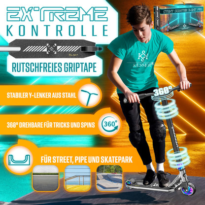 KESSER® X-Limit-Pro Stunt Scooter - 360° Lenkung mit Ständer