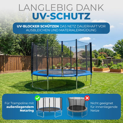 Terena Trampolin Ersatznetz 427 cm, Sicherheitsnetz für 8 Stangen
