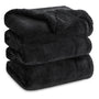 BEDSURE Kuscheldecke Sherpa Flanell Wohndecke Schwarz 220x240 cm, doppelseitig weich