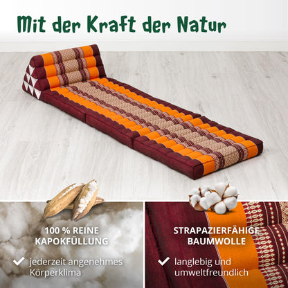 Livasia Thaikissen Dreieckskissen Klappmatratze - Orange 175cm