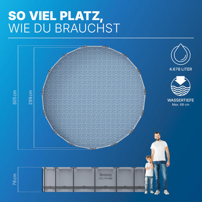 Bestway Steel Pro Max Frame Pool 56406, rund, 305 x 76 cm