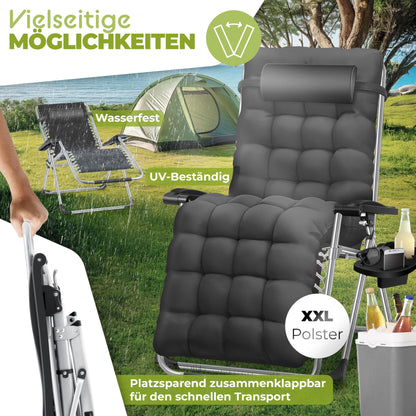 KESSER Sonnenliege Klappbar Extra Breit – Anthrazit
