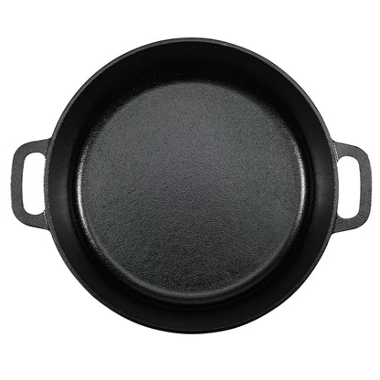 Amazon Basics Schmortopf aus eingebranntem Gusseisen 6,62 l schwarz
