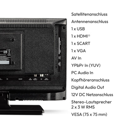 MEDION MD 819001 HD Fernseher 19 Zoll mit DVD-Player 12V