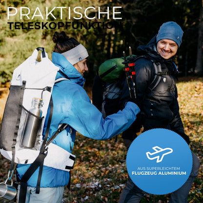 Alpin Loacker Teleskop Wanderstöcke Aluminium mit Korkgriff, rot