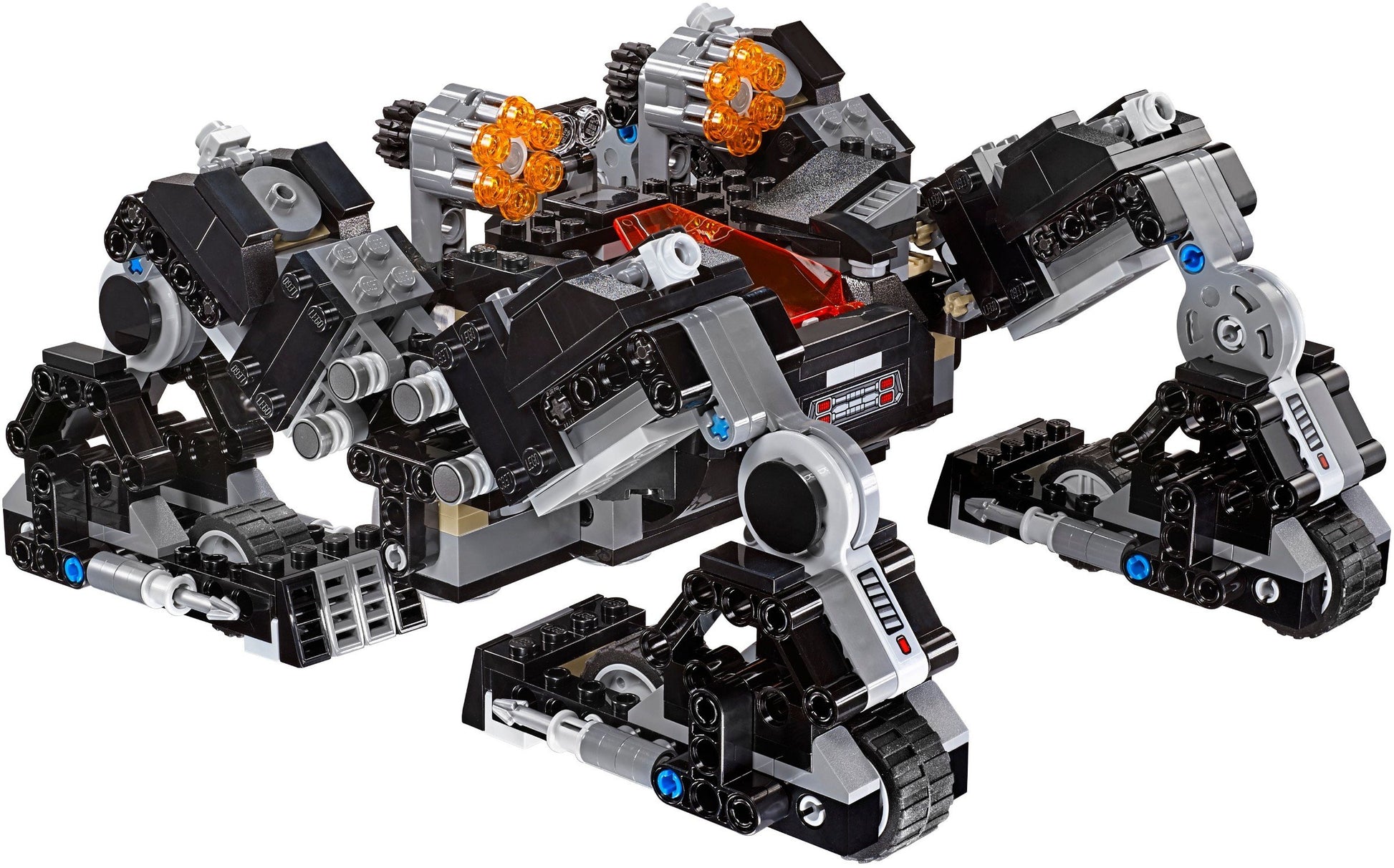 LEGO Super Heroes 76086 Knightcrawlers Tunnel-Attacke Bausatz. Klemmbausteine bilden dunkles Fahrzeug und Tunnelszene zum Nachspielen.