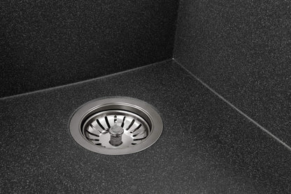 Manestein Granit Einbau-Spüle Einzelbecken 48x39 cm - Graphit