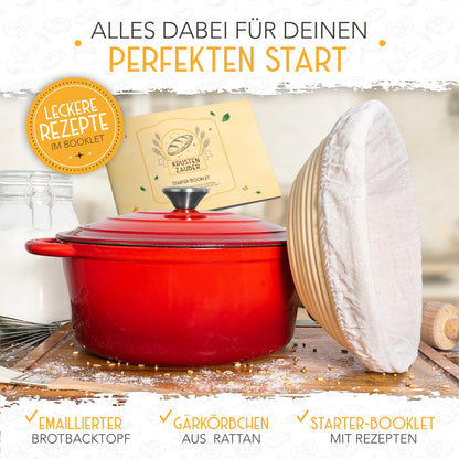 KRUSTENZAUBER Gusseisen Topf – Brottopf 26cm emailliert