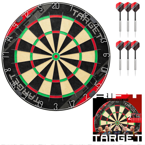 Target Darts Rift Dartboard Set – Steeltip-Dartboard mit 6 Darts