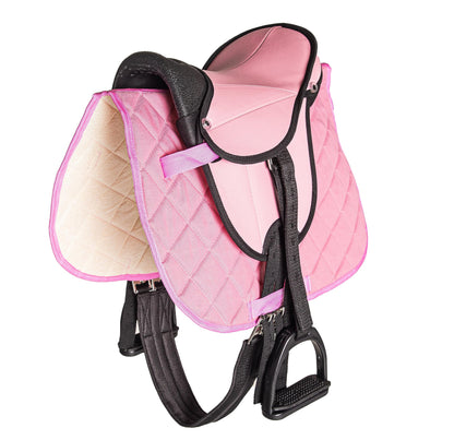 PFIFF 103106 Sattelset für Shetty und Holzpferde, Kindersattel Rose