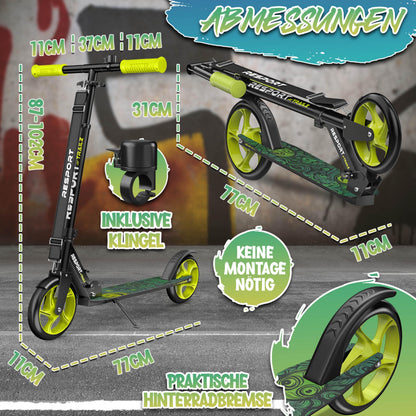RE:SPORT Cityroller für Kinder & Erwachsene, klappbar, bis 100 kg