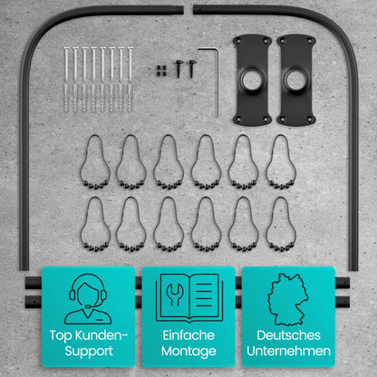 Duschvorhangstange Winkel L/U Form rostfrei ohne Deckenhalterung