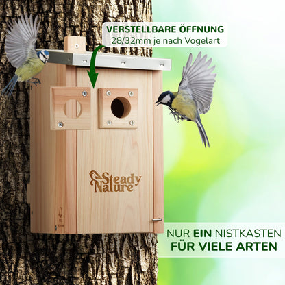 Steady Nature Meisennistkasten aus FSC-Holz, 28/32 mm Einfluglöcher