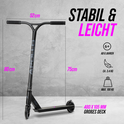 Apollo Stuntscooter Hawk - Freestyle Kickscooter für Kinder und Erwachsene, Kinderroller, Trick Roller für Jungen und Mädchen ab 6 Jahren, Stunt Scooter für Beginner und erfahrene Kids, Stunt Roller