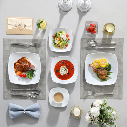 MALACASA Serie Julia Porzellan Geschirrset - 12 Personen, 60tlg.