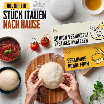 LOEWERK Pizzaballenbox 6er Set – Silikon, Schwarz/Grau