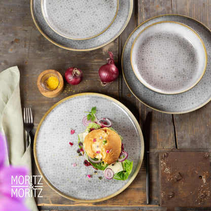 Moritz & Moritz TERRA 18-tlg Geschirrset grau Porzellan