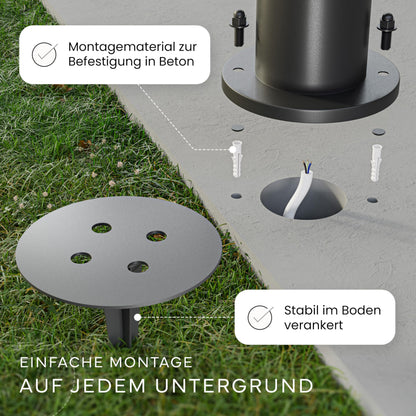 MATO 4er Set aussen Pollerleuchten Edelstahl E27 50cm IP44