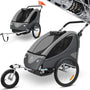 KESSER Kinder Fahrradanhänger 2in1 Jogger – 1-2 Kinder Hellgrau. Hellgrauer Fahrradanhänger und Jogger für 1-2 Kinder zum Transport beim Radfahren oder Joggen.