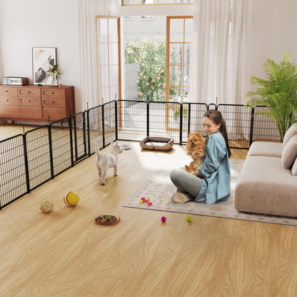 Yaheetech Welpenlaufstall 8-teilig 80cm – Faltbarer Hundeauslauf