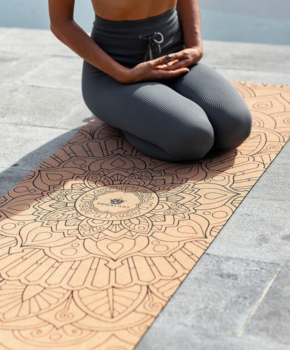 YOGALABS® 2in1 Yogamatte - Kork & Naturkautschuk 183x61x0,4cm