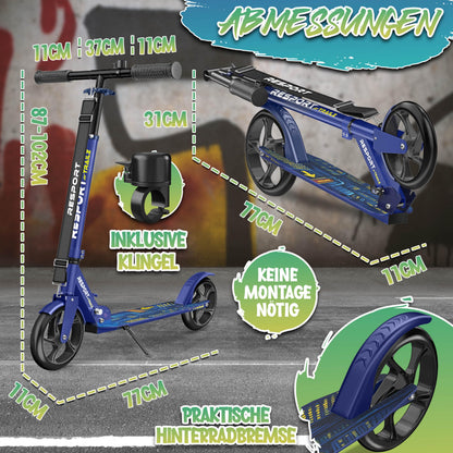 RE:SPORT Cityroller Scooter klappbar, höhenverstellbar, bis 100 kg