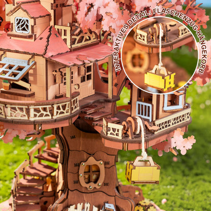 Rolife 3D Puzzle Sakura Baumhaus, Holz-Modellbausatz, 535 Teile
