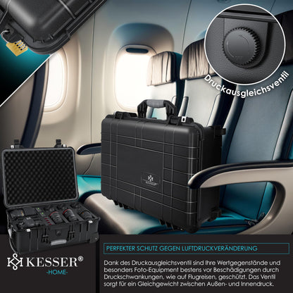 KESSER Hartschalen Trolley mit Schaumstoff – 46L Schwarz