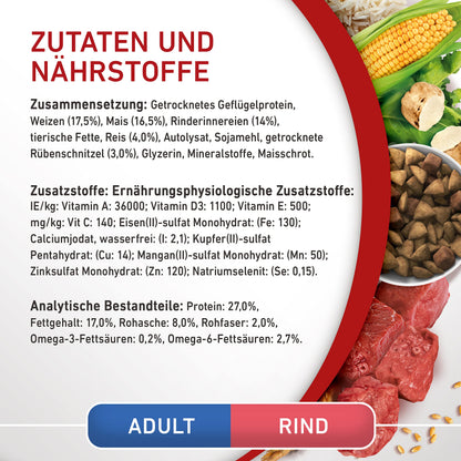 PURINA ONE Mini Small Adult Trockenfutter mit Rind & Reis, 8 x 800 g