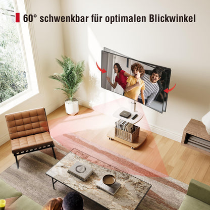 AOKCOS TV Ständer rollbar für 32-65 Zoll Fernseher, höhenverstellbar