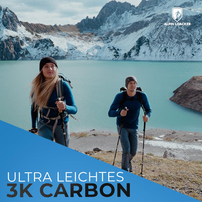 ALPIN LOACKER Trekkingstöcke faltbar Carbon - Korkgriff 115-135 cm