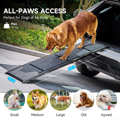 CO-Z Hunderampe faltbar 160cm Einstiegshilfe Auto - für grosse Hunde