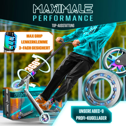 KESSER® X-Limit-Pro Stunt Scooter - 360° Lenkung mit Ständer
