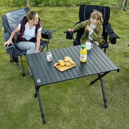 TIMBER RIDGE Campingtisch klappbar höhenverstellbar Aluminium schwarz