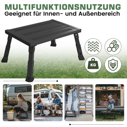 XARILK Aluminium Trittstufe, 3-stufig höhenverstellbar, klappbar