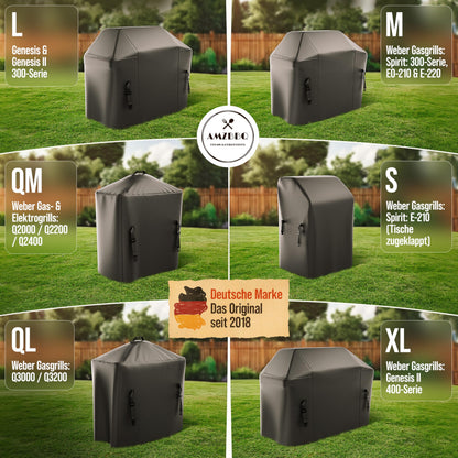 AMZBBQ Grillabdeckung 150 x 120 x 75 cm, wasserdichte Abdeckhaube