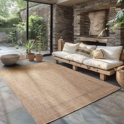 Carpettex Outdoor Teppich Sisal-Look Beige 200 x 290 cm wetterfest