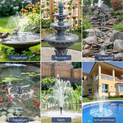 Biling Solar Teichpumpen Set 12W - Filter & Springbrunnen