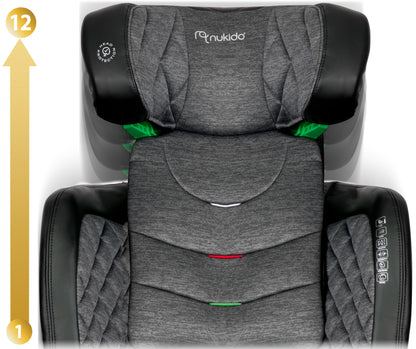 Nukido Louis Kinderautositz - ISOFIX 15-36 kg Dunkelgrau