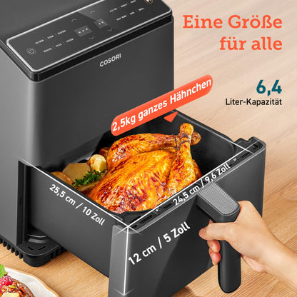 COSORI Dual Blaze Heissluftfritteuse - 6.4L WiFi Dunkelgrau
