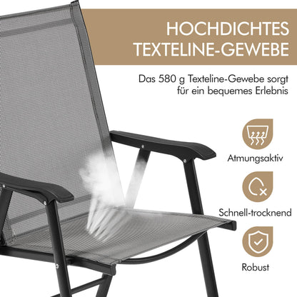 Yaheetech Gartenstühle 2er-Set, klappbarer Hochlehner, grau