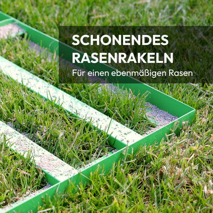 NovaTerra Rasenrakel 75x35 cm – Rasenplanierrechen mit 2 m Stiel