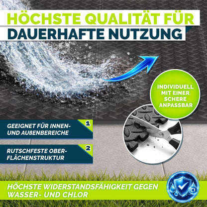tillvex Whirlpool Unterlage eckig 200x200 cm, EVA-Matte schwarz