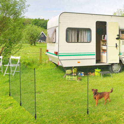 Arebos Begrenzungszaun 15 m, mobiler Gartenzaun mit 9 Pfosten