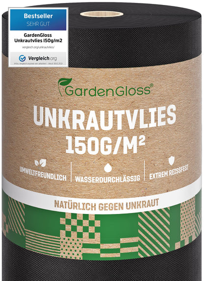 GardenGloss Unkrautvlies Extra Stark 150g/m2 - 50m2