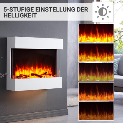 BALDERIA Alva elektrischer Wandkamin Heizfunktion – Weiss
