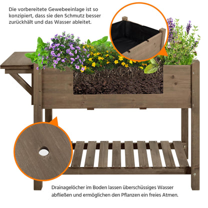 Yaheetech Hochbeet aus Tannenholz mit 8 Fächern, 123,5 x 54 x 80 cm