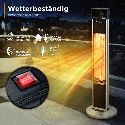 TRESKO Infrarot Stand-Heizstrahler 2000W - Fernbedienung