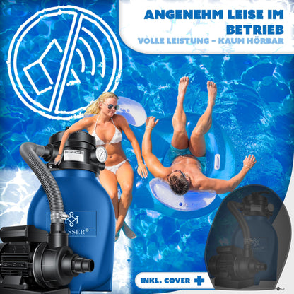 KESSER® Sandfilteranlage Poolfilter – 10 m³/h Filterbälle Blau